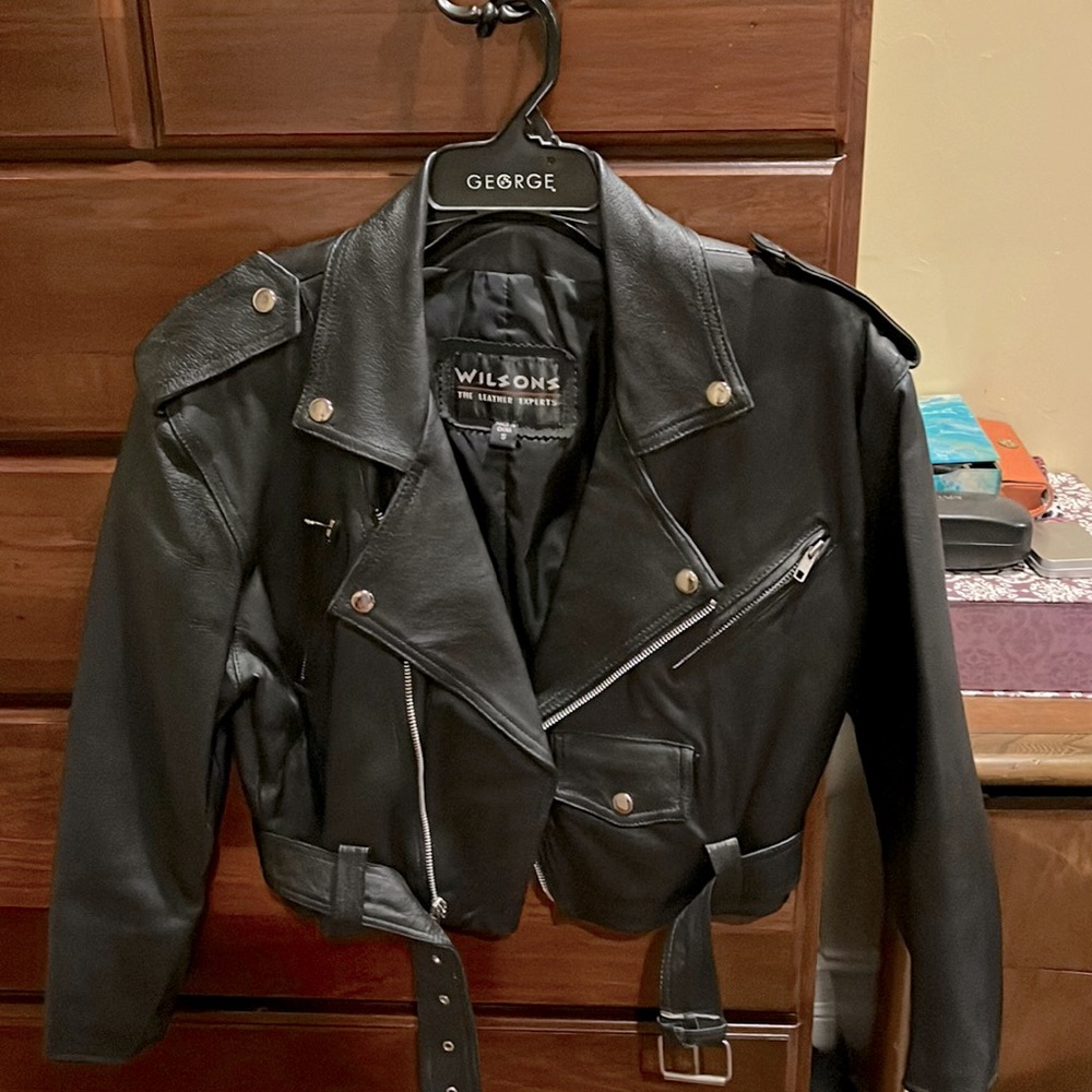 80sVintage leather motorcycle jacket